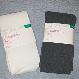 Opaque Tights (White and Charcoal) M/L